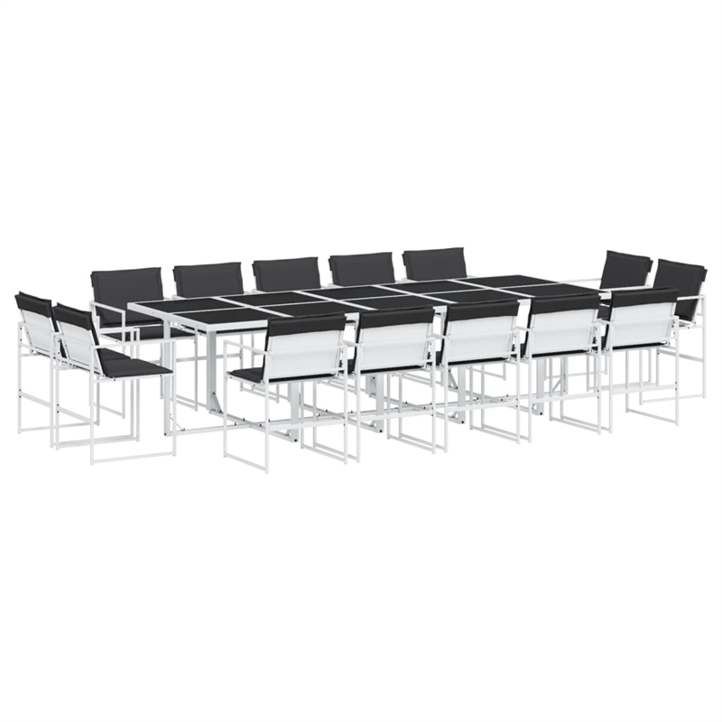vidaXL 15 Piece Steel Garden Dining Set in Anthracite