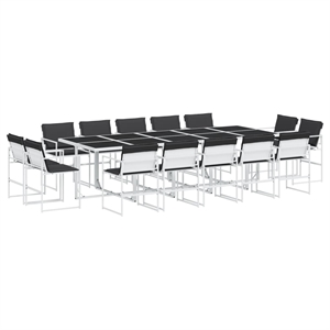 vidaXL 15 Piece Steel Garden Dining Set in Anthracite
