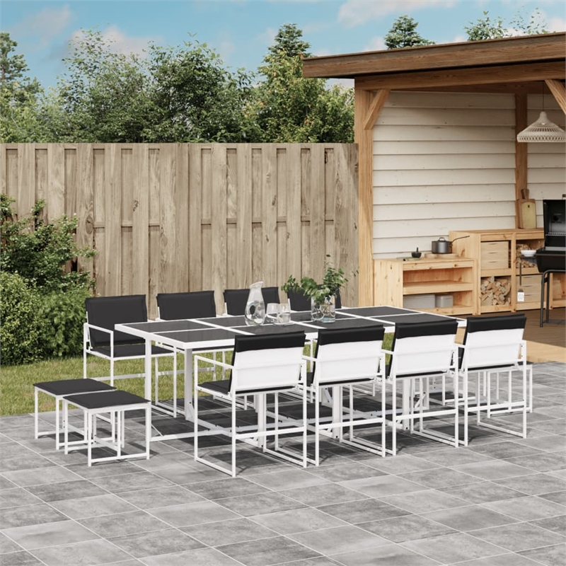 vidaXL 13 Piece Steel Garden Dining Set in Anthracite