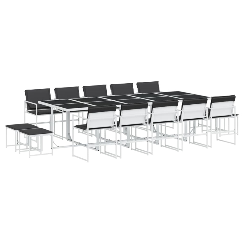 vidaXL 15 Piece Steel Garden Dining Set in Anthracite