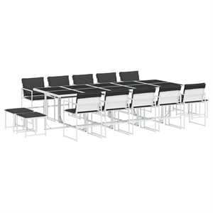 vidaXL 15 Piece Steel Garden Dining Set in Anthracite