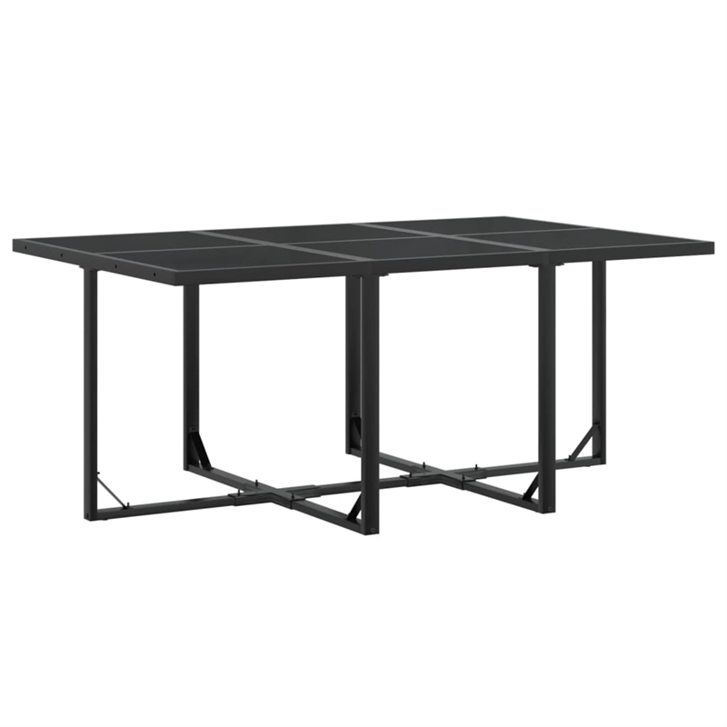 vidaXL 7 Piece Steel Garden Dining Set in Black