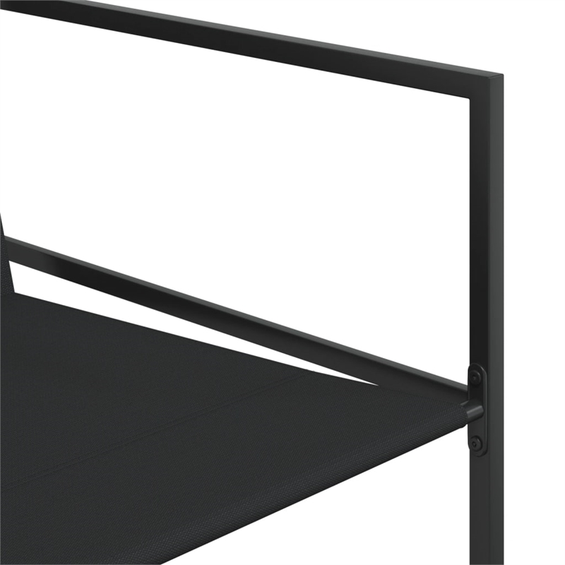 vidaXL 7 Piece Steel Garden Dining Set in Black