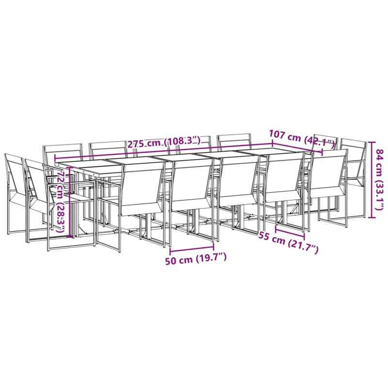 vidaXL Garden Dining Set in Black