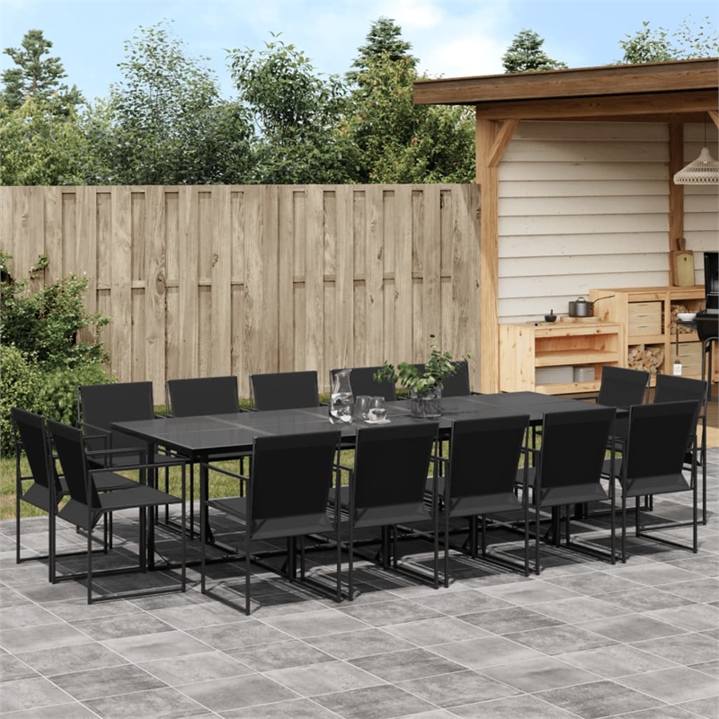vidaXL Garden Dining Set in Black