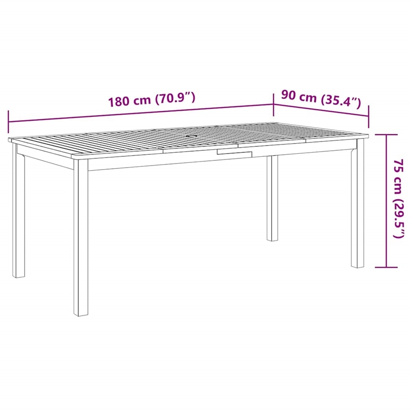 vidaXL Solid Acacia Wood Garden Dining Set in Brown