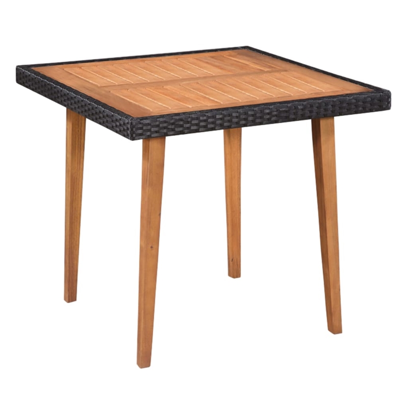 vidaXL Rattan Garden Dining Set in Black and Brown