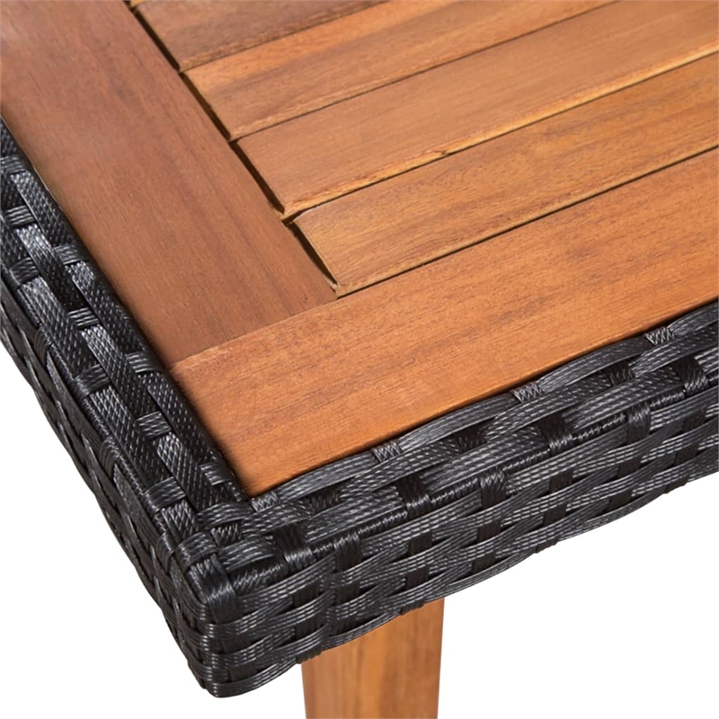 vidaXL Rattan Garden Dining Set in Black and Brown