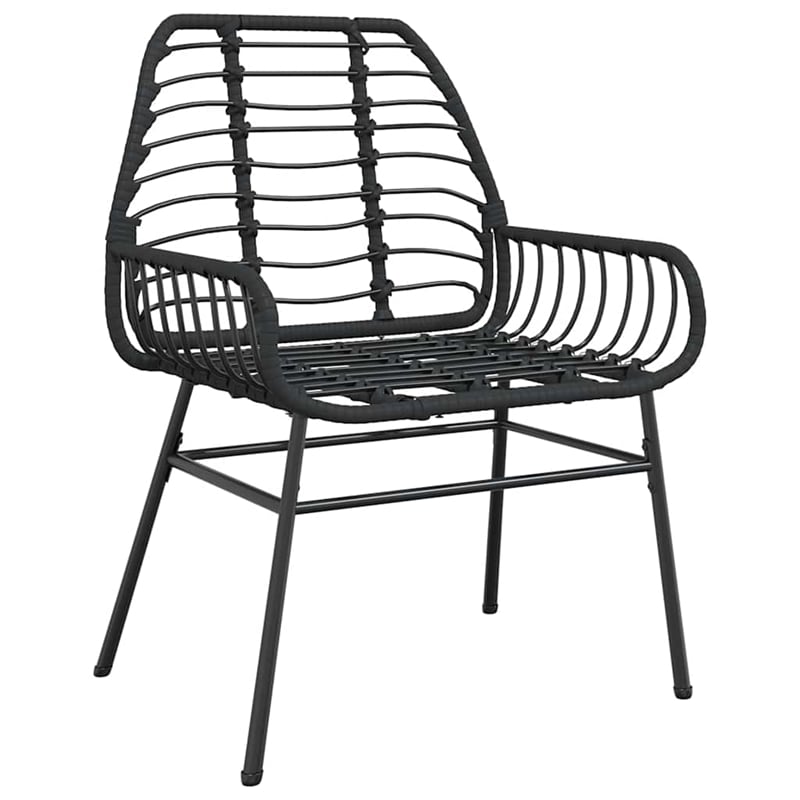 vidaXL Steel Garden Dining Set in Black