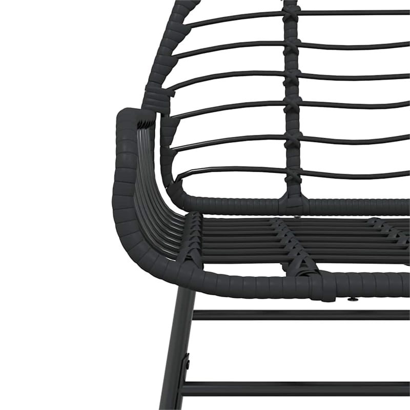 vidaXL Poly Rattan Garden Dining Set in Black