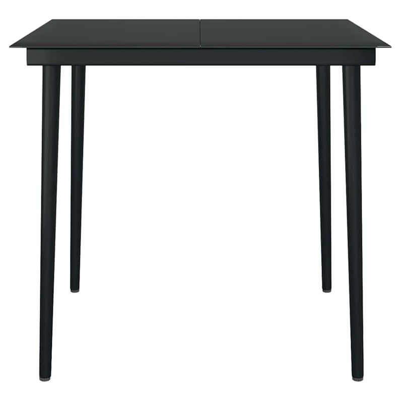 vidaXL Poly Rattan Garden Dining Set in Black