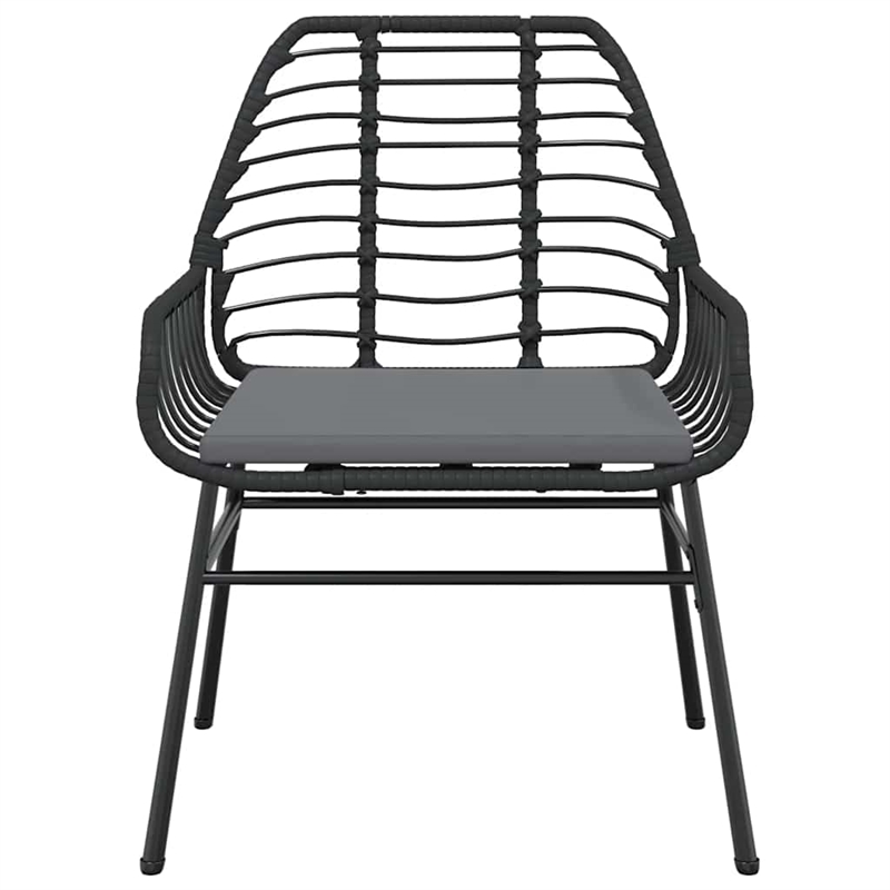 vidaXL 5 Piece Poly Rattan Garden Dining Set in Black/Dark Gray