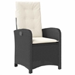 vidaXL 5 Piece Poly Rattan Garden Dining Set with Cushions in Black