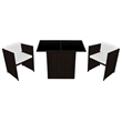 vidaXL 3 Piece Rattan Garden Dining Set in Brown/Cream white