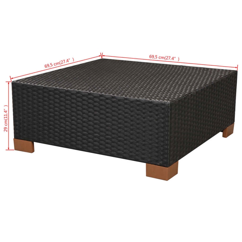 vidaXL 10 Piece Poly Rattan Garden Dining Set in Black and Brown