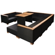 vidaXL 10 Piece Poly Rattan Garden Dining Set in Black and Brown