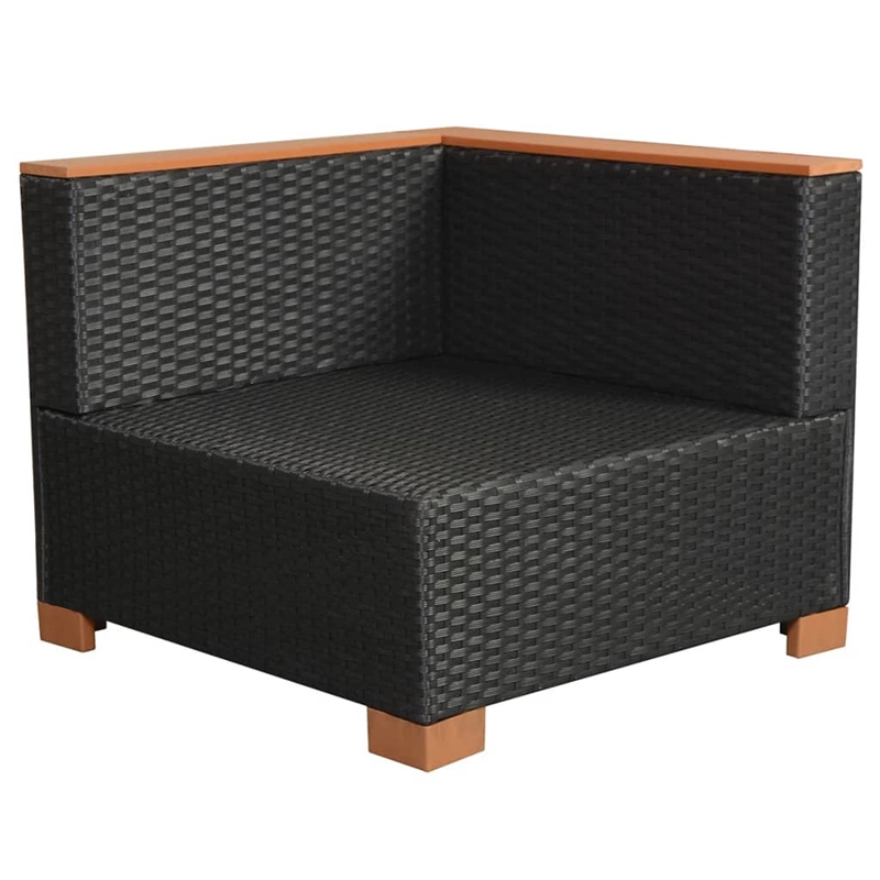 vidaXL 10 Piece Poly Rattan Garden Dining Set in Black and Brown