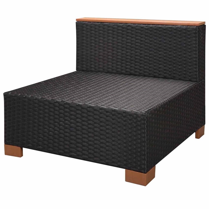 vidaXL 10 Piece Poly Rattan Garden Dining Set in Black and Brown