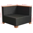 vidaXL 10 Piece Poly Rattan Garden Dining Set in Black and Brown