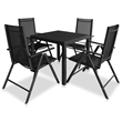 vidaXL 5 Piece Garden Dining Set in Black