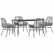 vidaXL Poly Rattan Garden Dining Set in Black