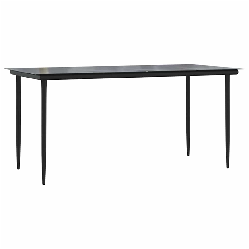 vidaXL Poly Rattan Garden Dining Set in Black