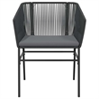 vidaXL 5 Piece Poly Rattan Garden Dining Set in Black/Dark Gray