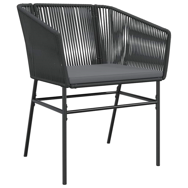 vidaXL 5 Piece Poly Rattan Garden Dining Set in Black/Dark Gray