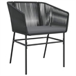 vidaXL 5 Piece Poly Rattan Garden Dining Set in Black/Dark Gray