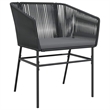 vidaXL 7 Piece Poly Rattan Garden Dining Set in Black/Dark Gray