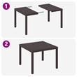 vidaXL 5 Piece Poly Rattan Garden Dining Set in Brown
