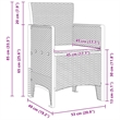 vidaXL 5 Piece Poly Rattan Garden Dining Set in Brown