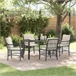 vidaXL 5 Piece Poly Rattan Garden Dining Set with Cushions in Black