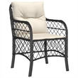 vidaXL 5 Piece Poly Rattan Garden Dining Set with Cushions in Black