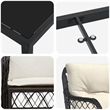 vidaXL 5 Piece Poly Rattan Garden Dining Set with Cushions in Black