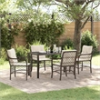 vidaXL 5 Piece Poly Rattan Garden Dining Set with Cushions in Black