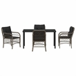 vidaXL 5 Piece Poly Rattan Garden Dining Set with Cushions in Black