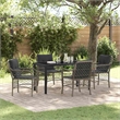 vidaXL 5 Piece Poly Rattan Garden Dining Set with Cushions in Black