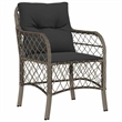 vidaXL 5 Piece Poly Rattan Garden Dining Set with Cushions in Black