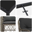 vidaXL 5 Piece Poly Rattan Garden Dining Set with Cushions in Black