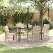 vidaXL 5 Piece Poly Rattan Garden Dining Set with Cushions in Black