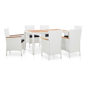 vidaXL 7 Piece Steel Garden Dining Set in Black