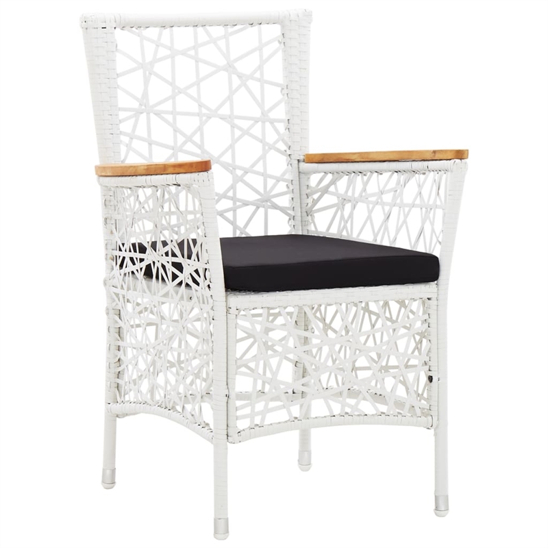 vidaXL 5 Piece Rattan Garden Dining Set with Cushions in Black