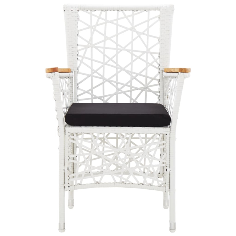 vidaXL 5 Piece Rattan Garden Dining Set with Cushions in Black