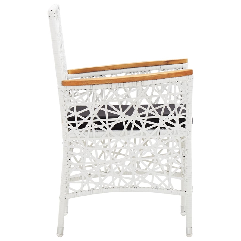 vidaXL 5 Piece Rattan Garden Dining Set with Cushions in Black