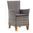 vidaXL 5 Piece Rattan Garden Dining Set in Gray
