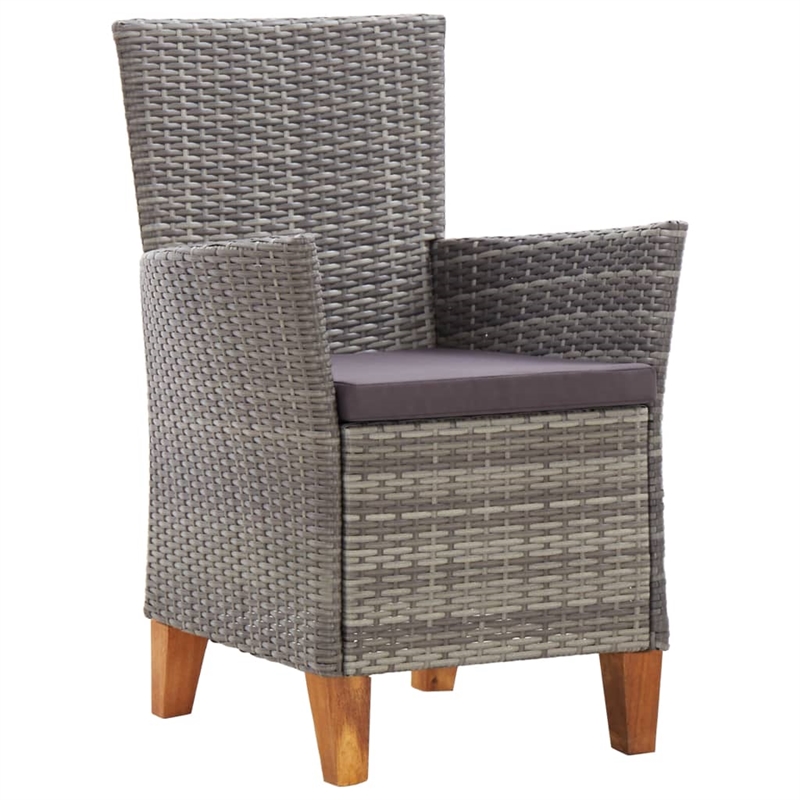 vidaXL 5 Piece Rattan Garden Dining Set in Gray