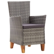 vidaXL 5 Piece Rattan Garden Dining Set in Gray