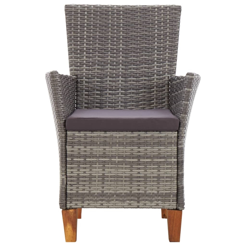 vidaXL 5 Piece Rattan Garden Dining Set in Gray