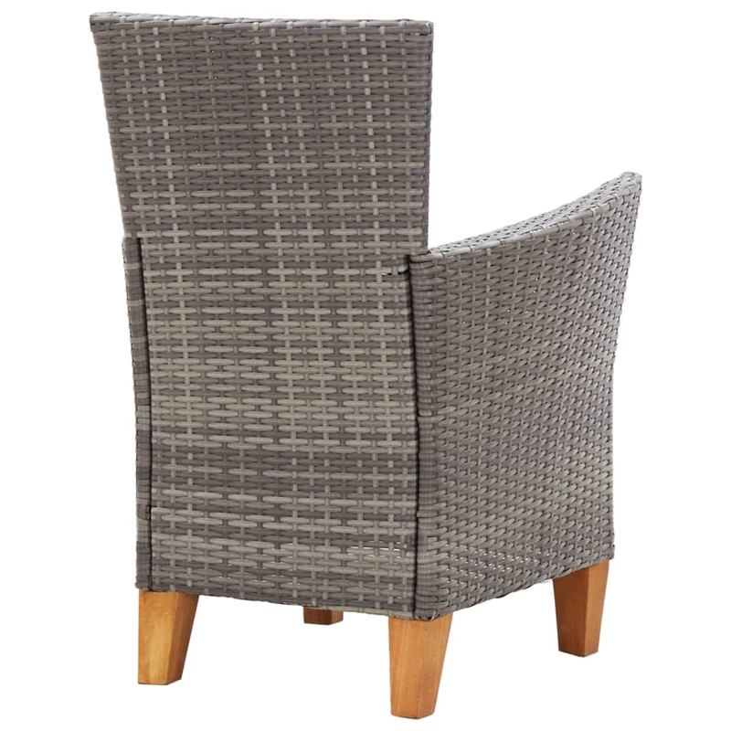 vidaXL 5 Piece Rattan Garden Dining Set in Gray